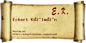 Eckert Kálmán névjegykártya