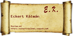 Eckert Kálmán névjegykártya
